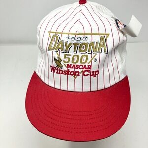 Vintage‎ 1993 Daytona 500 NASCAR Racing Hat Cap Snapback White Striped Race New